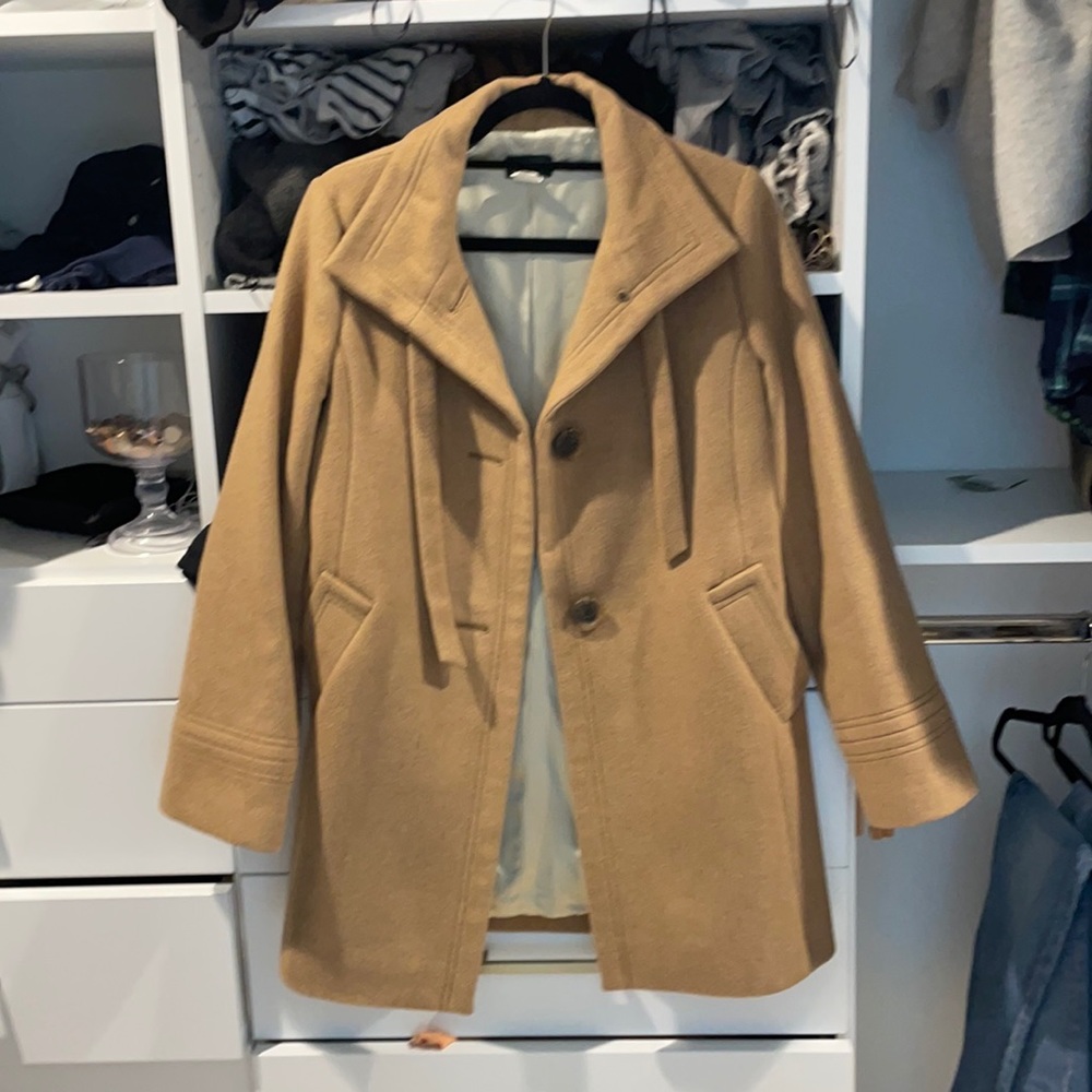Camel J. Crew pea coat